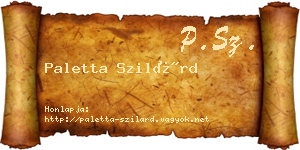 Paletta Szilárd névjegykártya