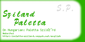 szilard paletta business card